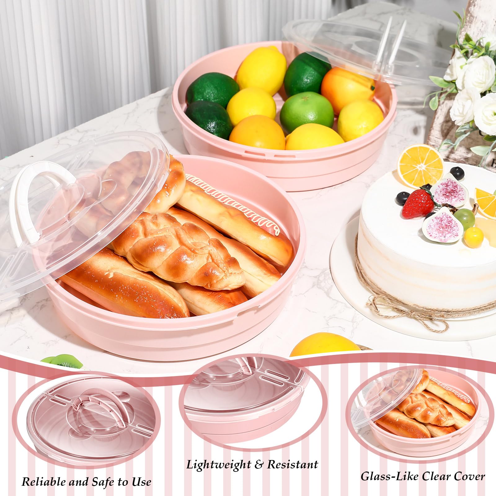 Amazon.co.jp: Sunnychicc 2個 12インチ パイ容器 蓋と取っ手付き